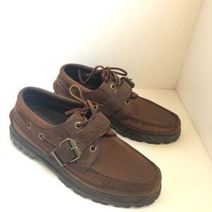 Polo Ralph Lauren Men’s work and safety boat leather Shoe with buckles Size 9